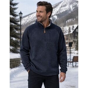London Fog Men's  1/4 Zip Pullover Fleece Lined - Size XL
